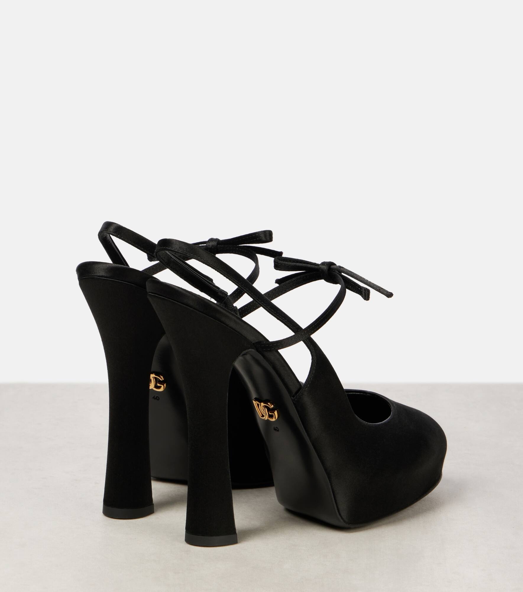 Vally satin slingback platform pumps - 2