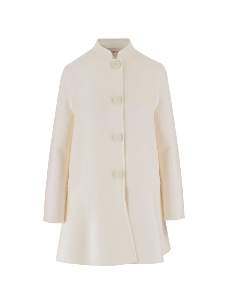 high-collar button wool coat 1