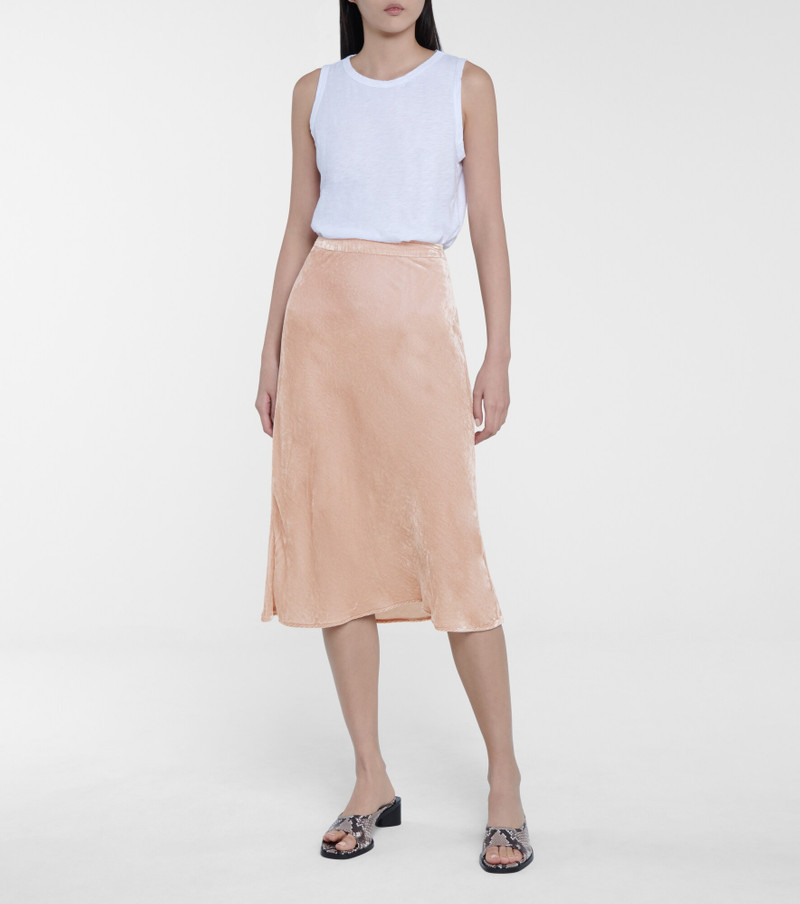 velvet Taelyn velvet midi skirt outlook