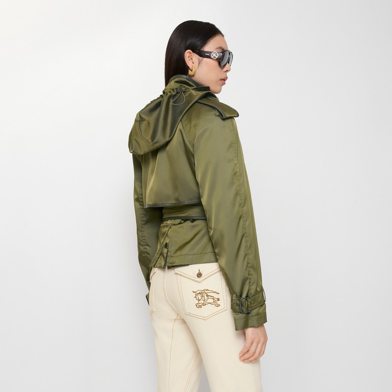 Short Nylon Blend Trench Coat 5