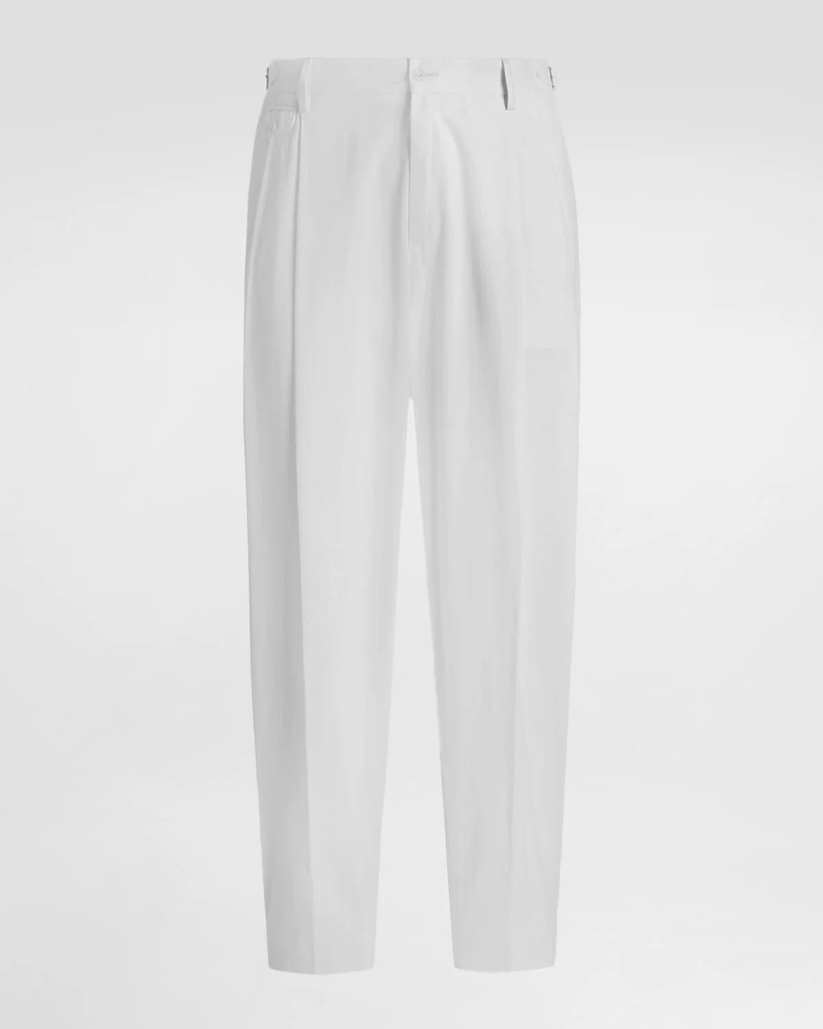 Men's Cotton Gabardine Straight-Leg Pleated Pants - 1