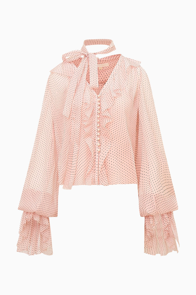 Linette Polka Dot Ruffle Blouse 1