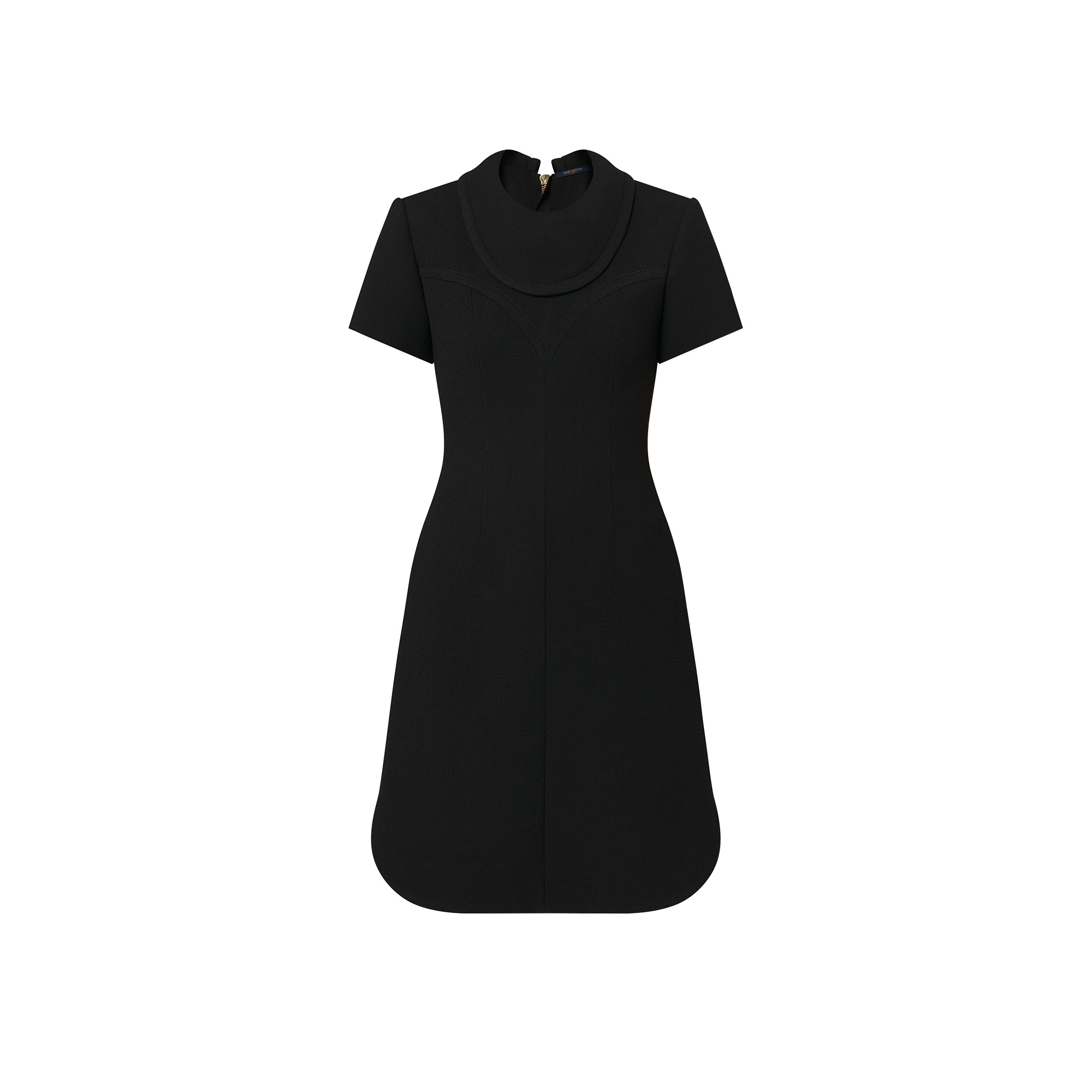 Bib Collar Fitted Dress - 1