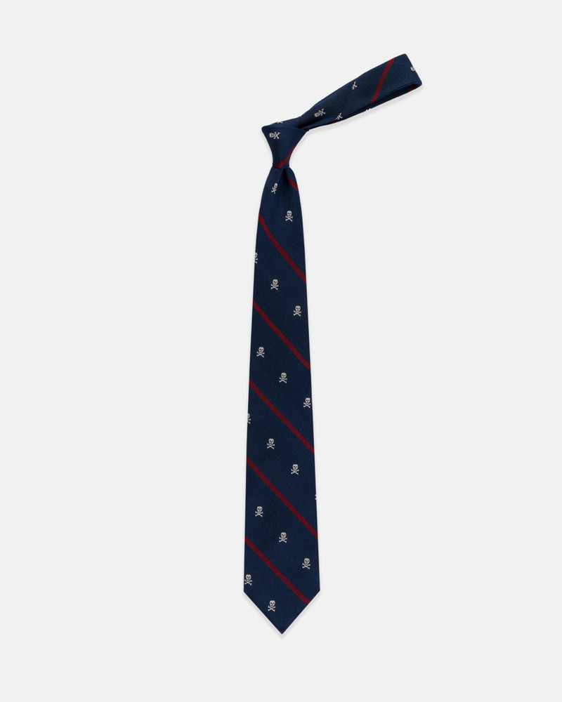 SKULL AND BONES EMBLEMATIC UNLINED TIE 1