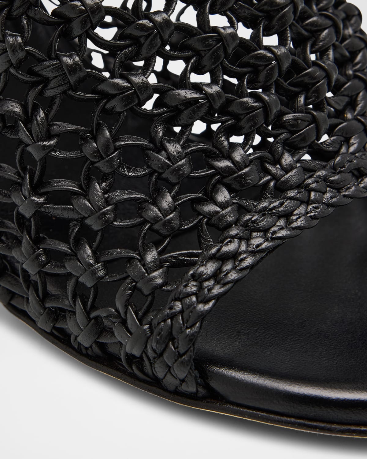Drew Woven Leather Mule Sandals - 6
