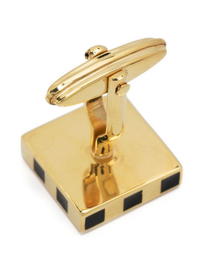 Lanvin logo-engraved gold-plated cufflinks outlook