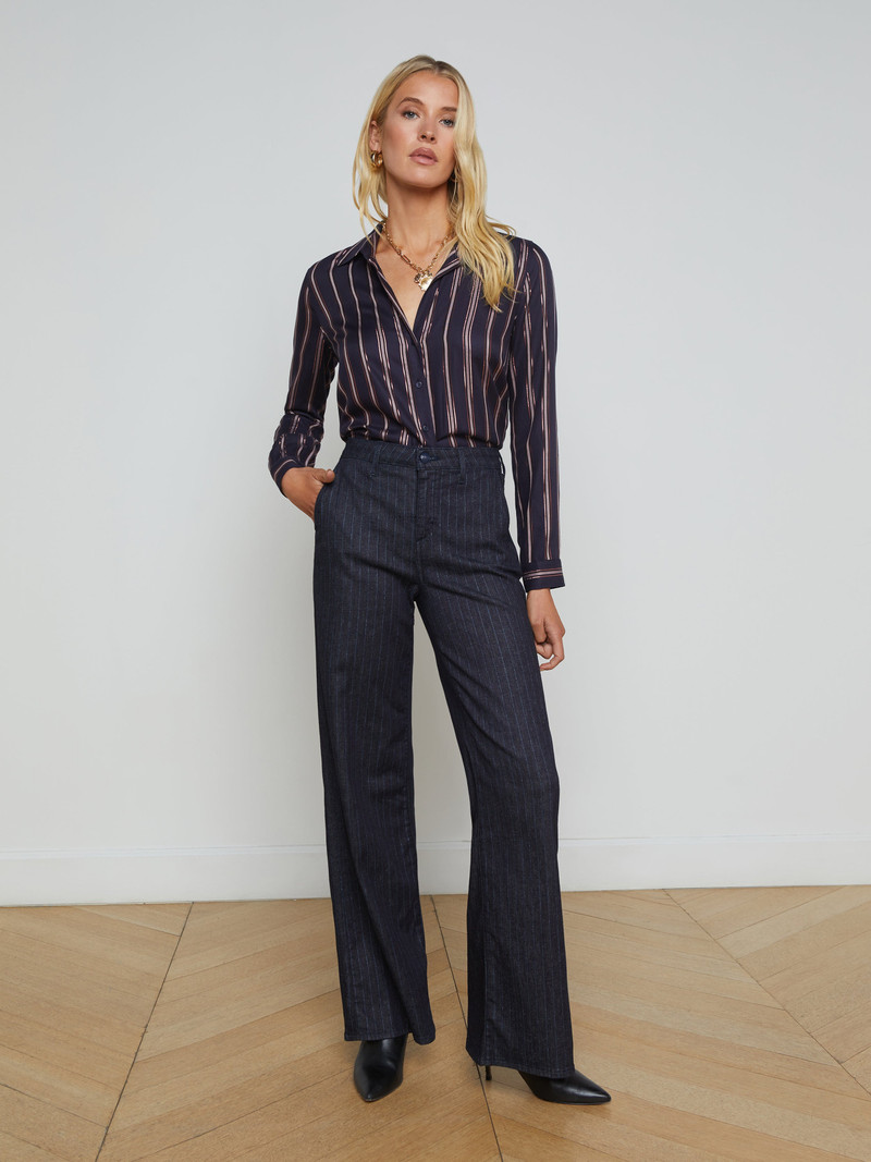 L'AGENCE Angeline Pinstriped Trouser outlook