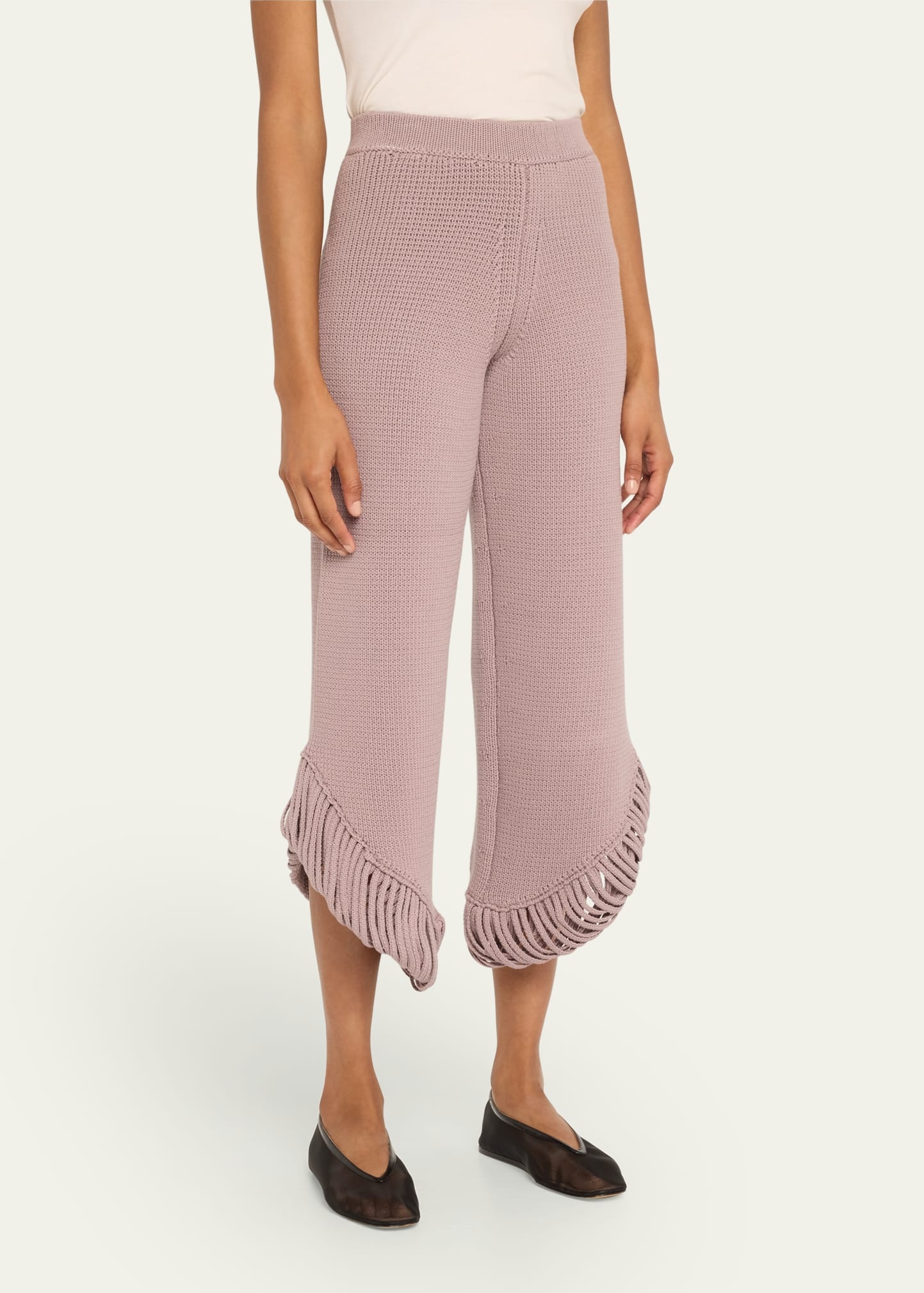 Lyssons Knit Loop Fringe Trousers - 4