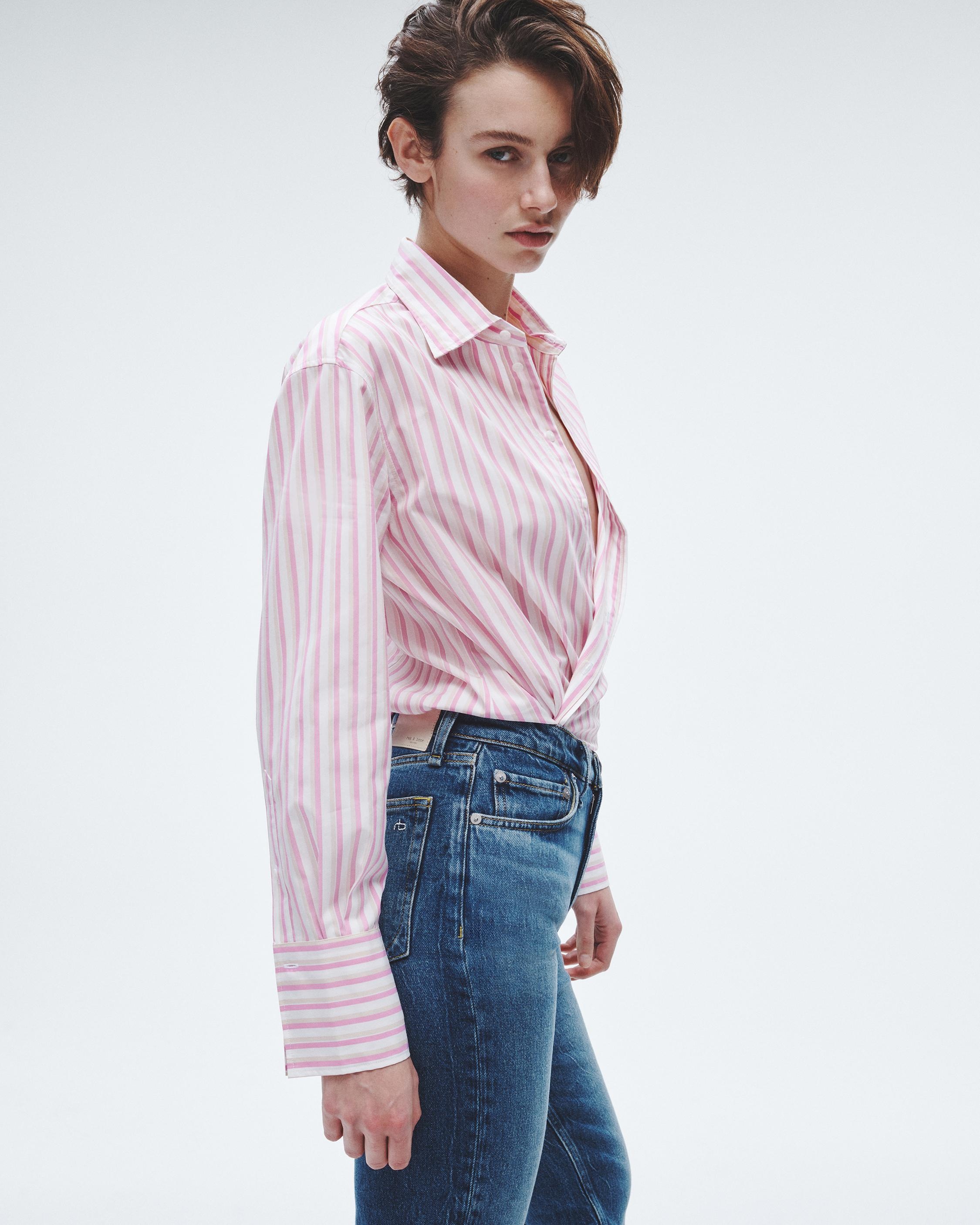 Indiana Striped Cotton Poplin Shirt
Relaxed Fit Button Down - 4