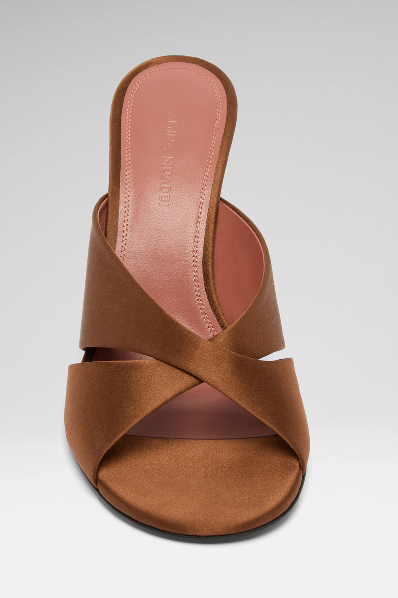 Amina Muaddi SALMA SLIPPER 95 MOCHA SATIN outlook