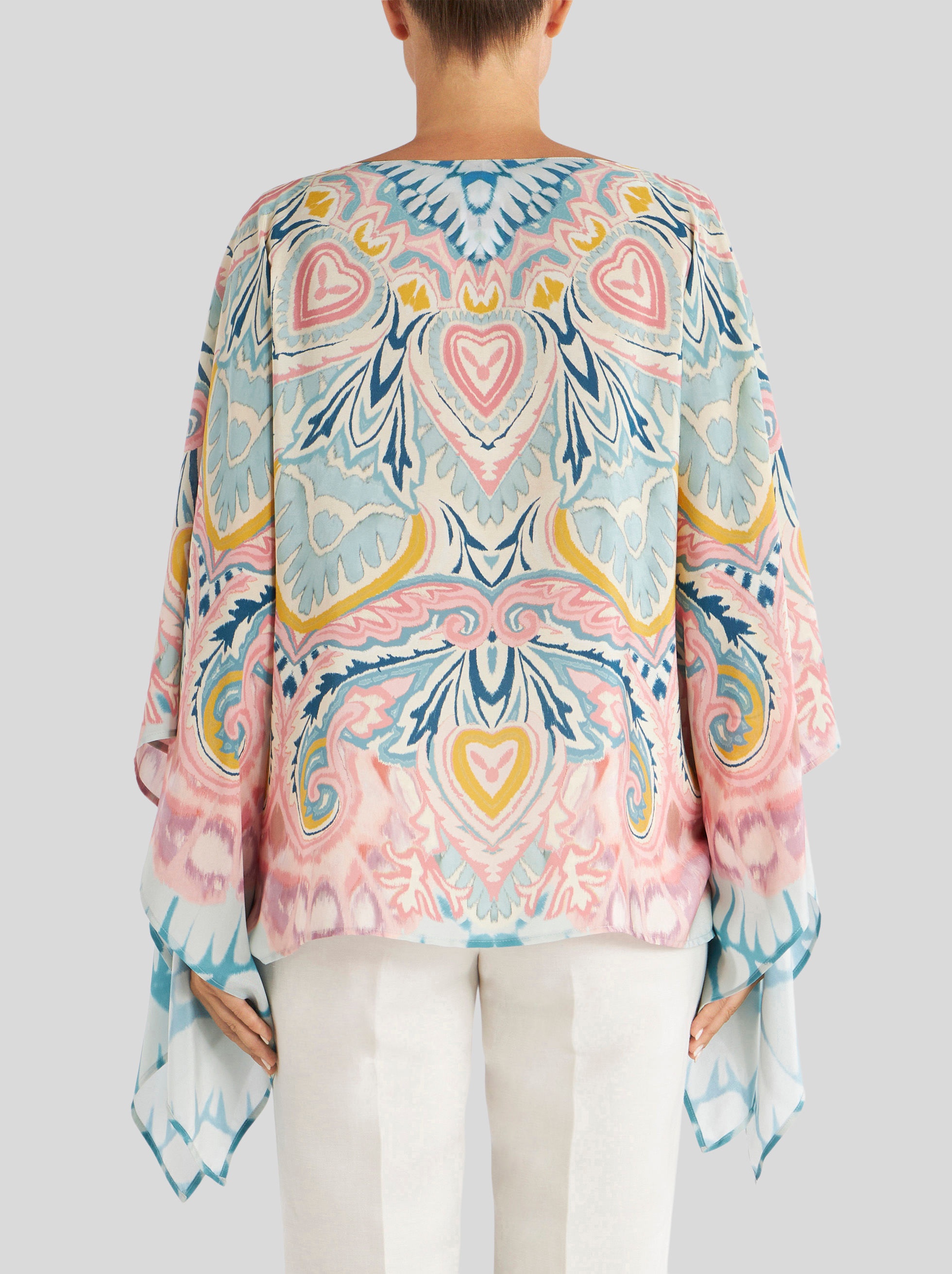 PONCHO WITH PAISLEY SUNBURST PRINT - 4