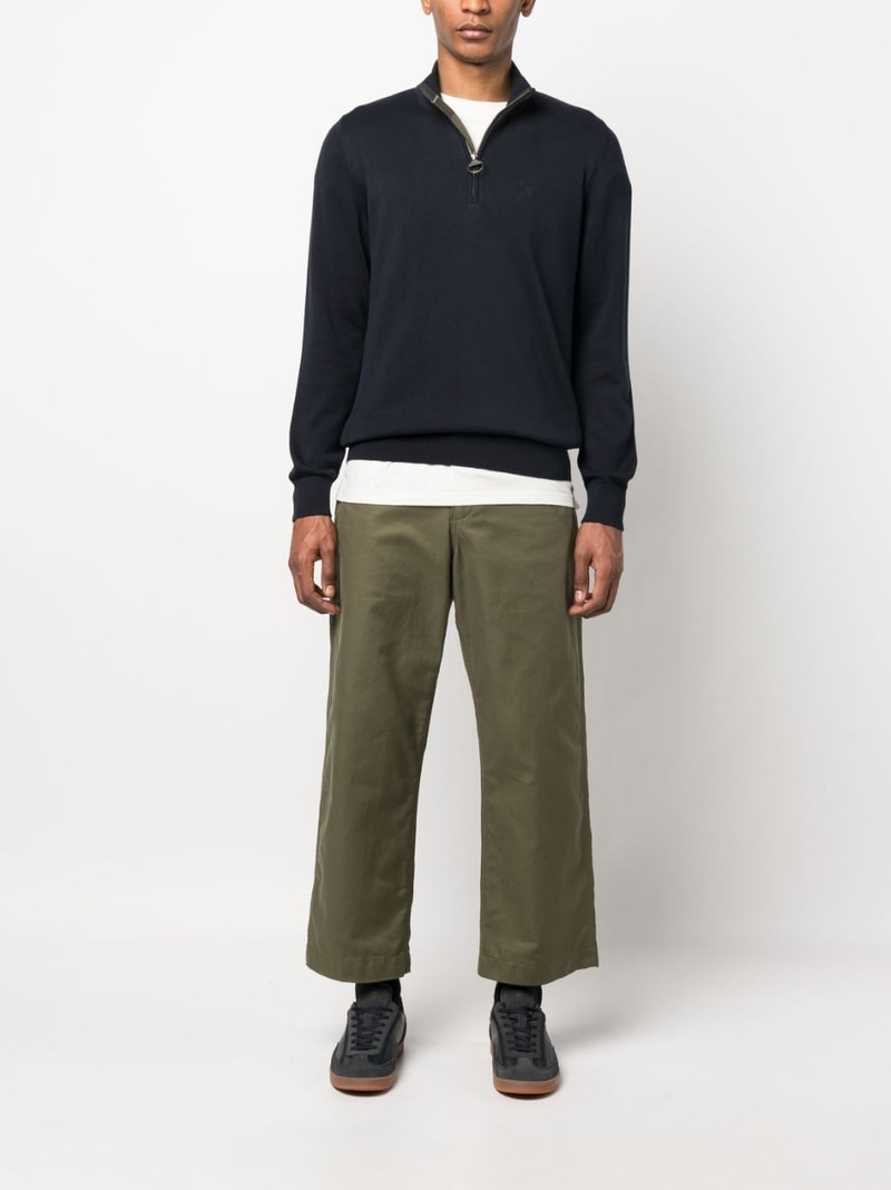 Barbour logo-embroidered half-zip jumper outlook
