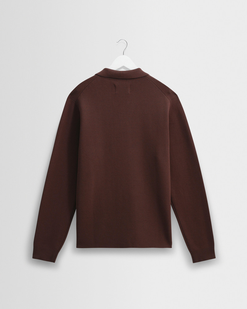 Carter - Brown Open Collar Milano Knit Polo 8