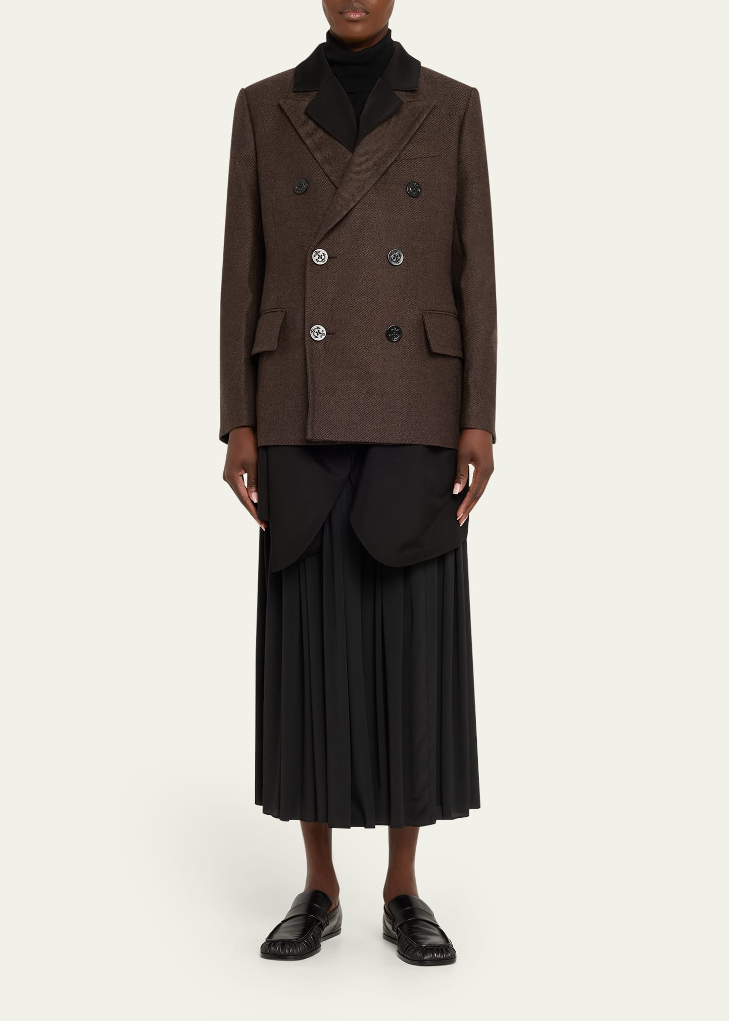 Double-Breasted Wool Hybrid Coat - 2