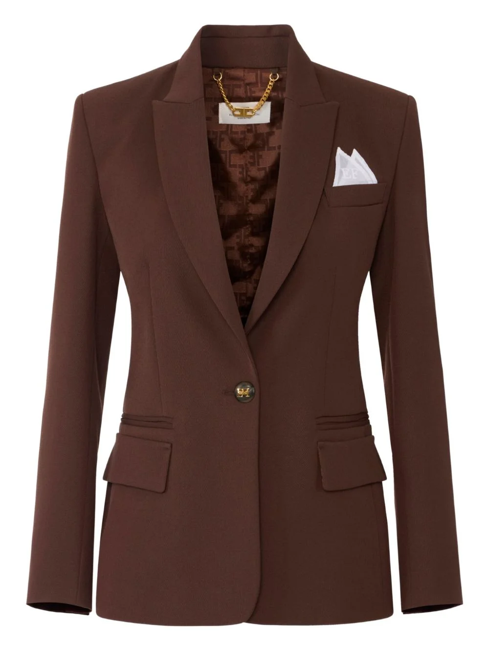 single-button gabardine blazer - 1