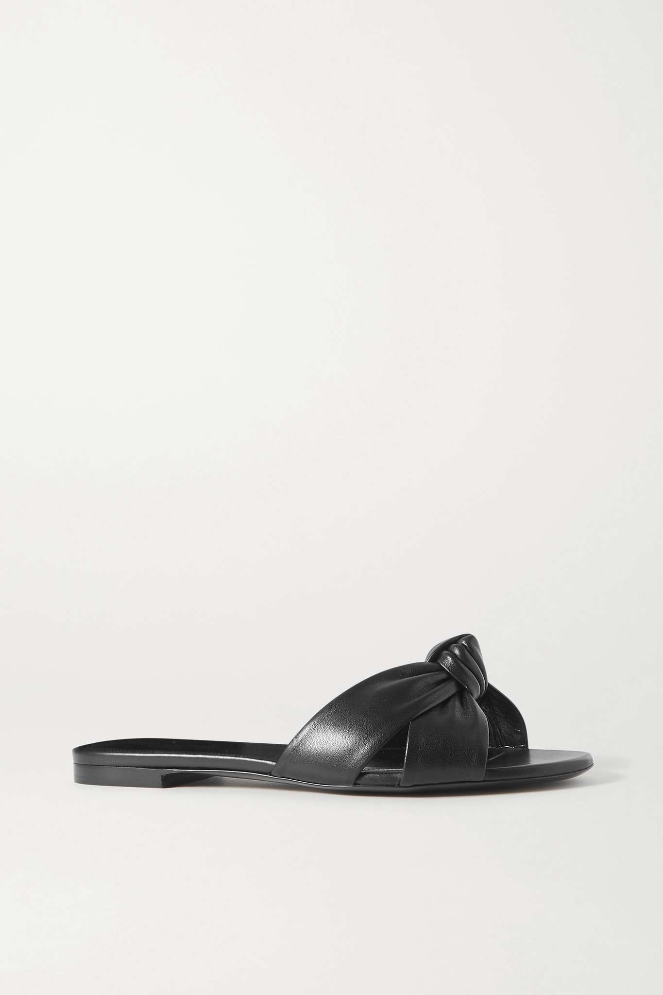 Power knotted leather slides - 1