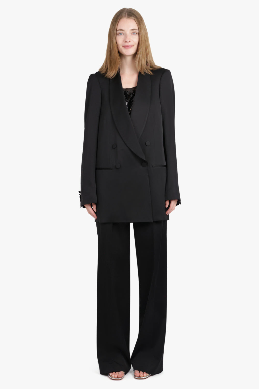 BLINKER DOUBLE BREASTED LONG JACKET | BLACK - 4
