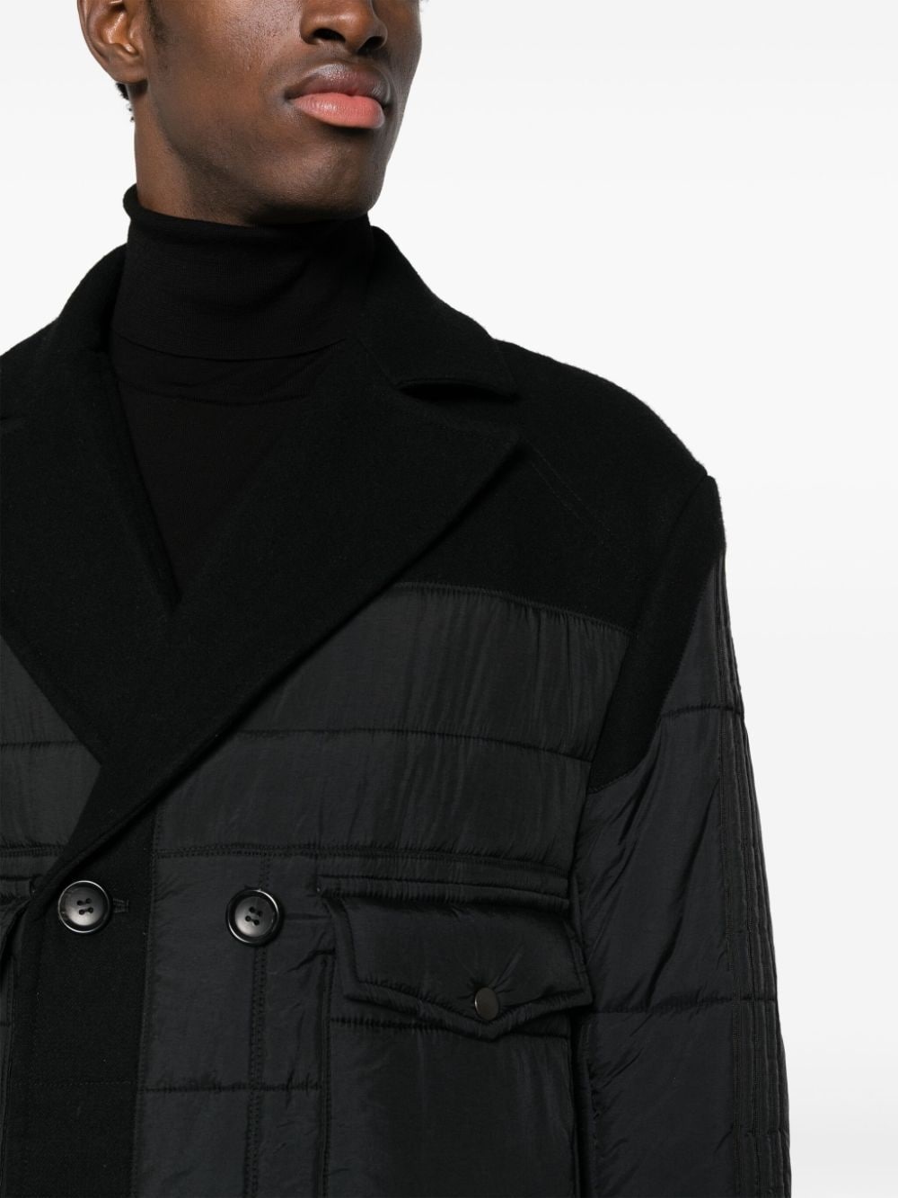 panelled padded coat - 5