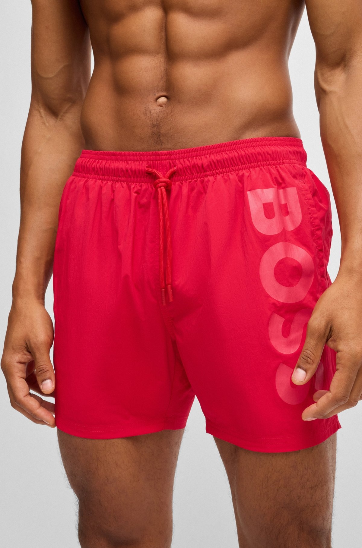 FULLY LINED SWIM SHORTS WITH LOGO PRINT - 3