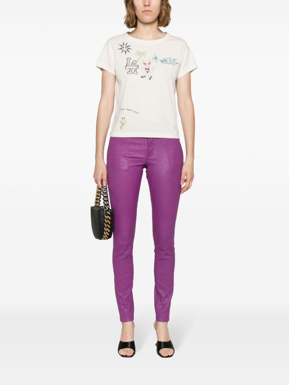 Phlame crinkled leather trousers - 2