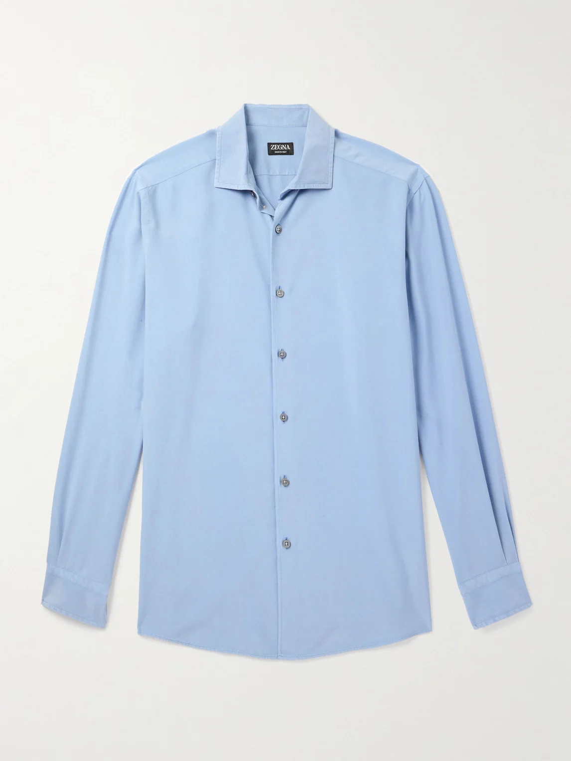 Spread-Collar Mulberry Silk Shirt - 1
