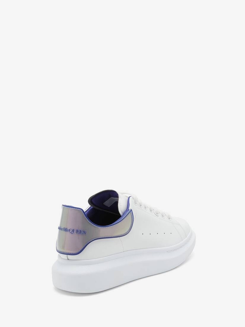 Alexander McQueen Men's Oversized Sneaker in White/utopian Blue outlook