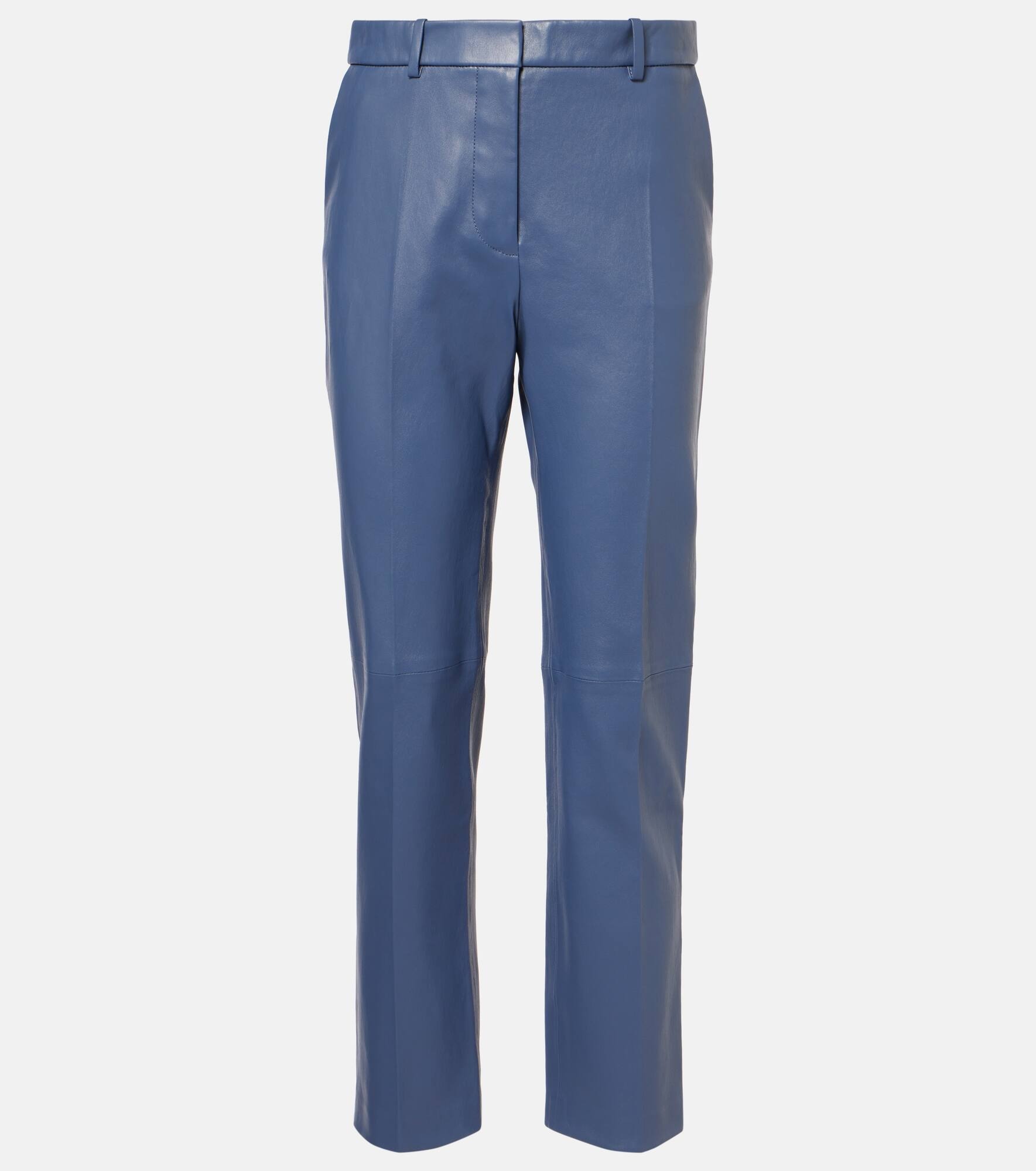 Coleman mid-rise leather straight pants - 1