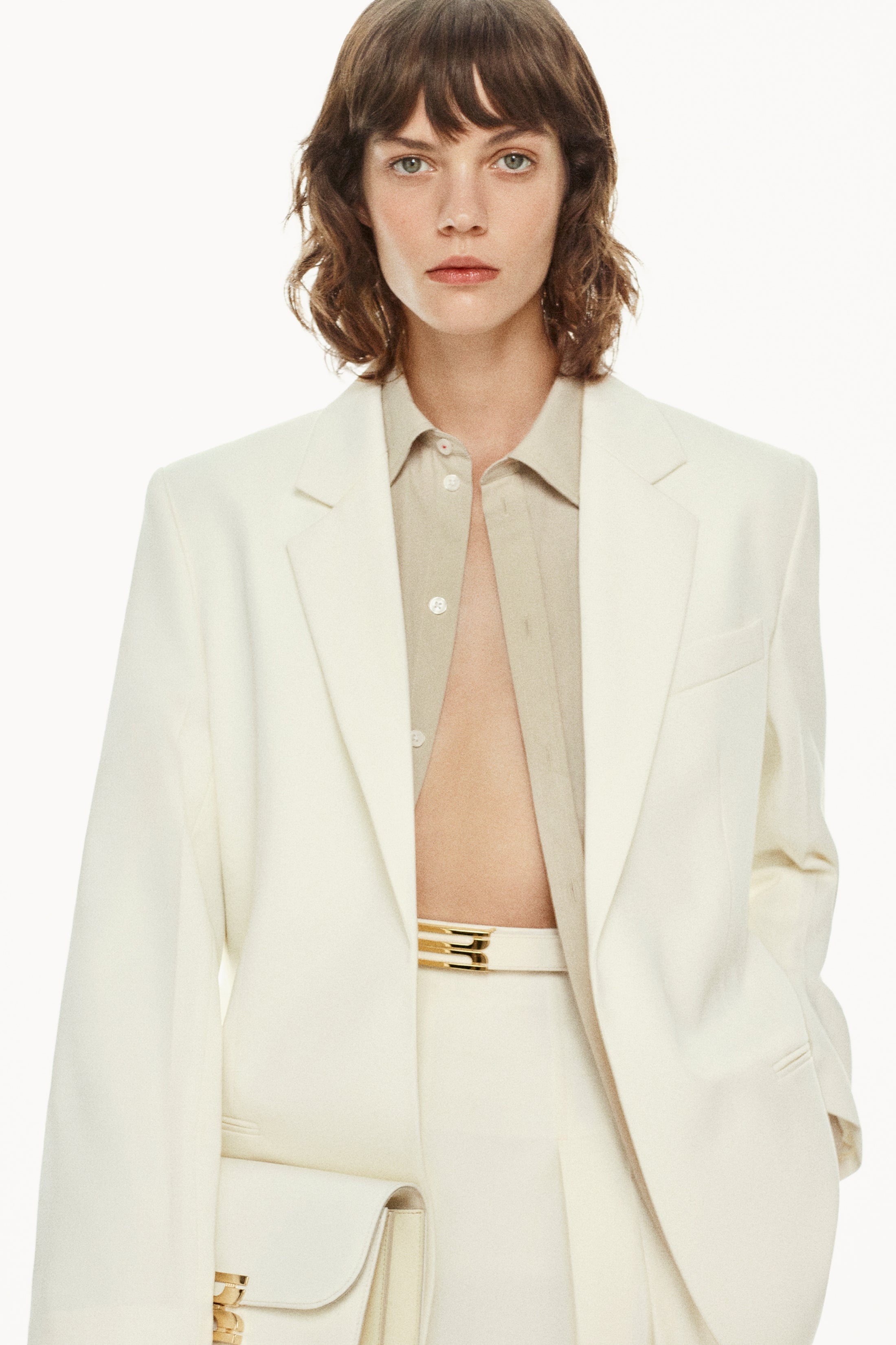 Classic Tailored Jacket In Ivory - 3