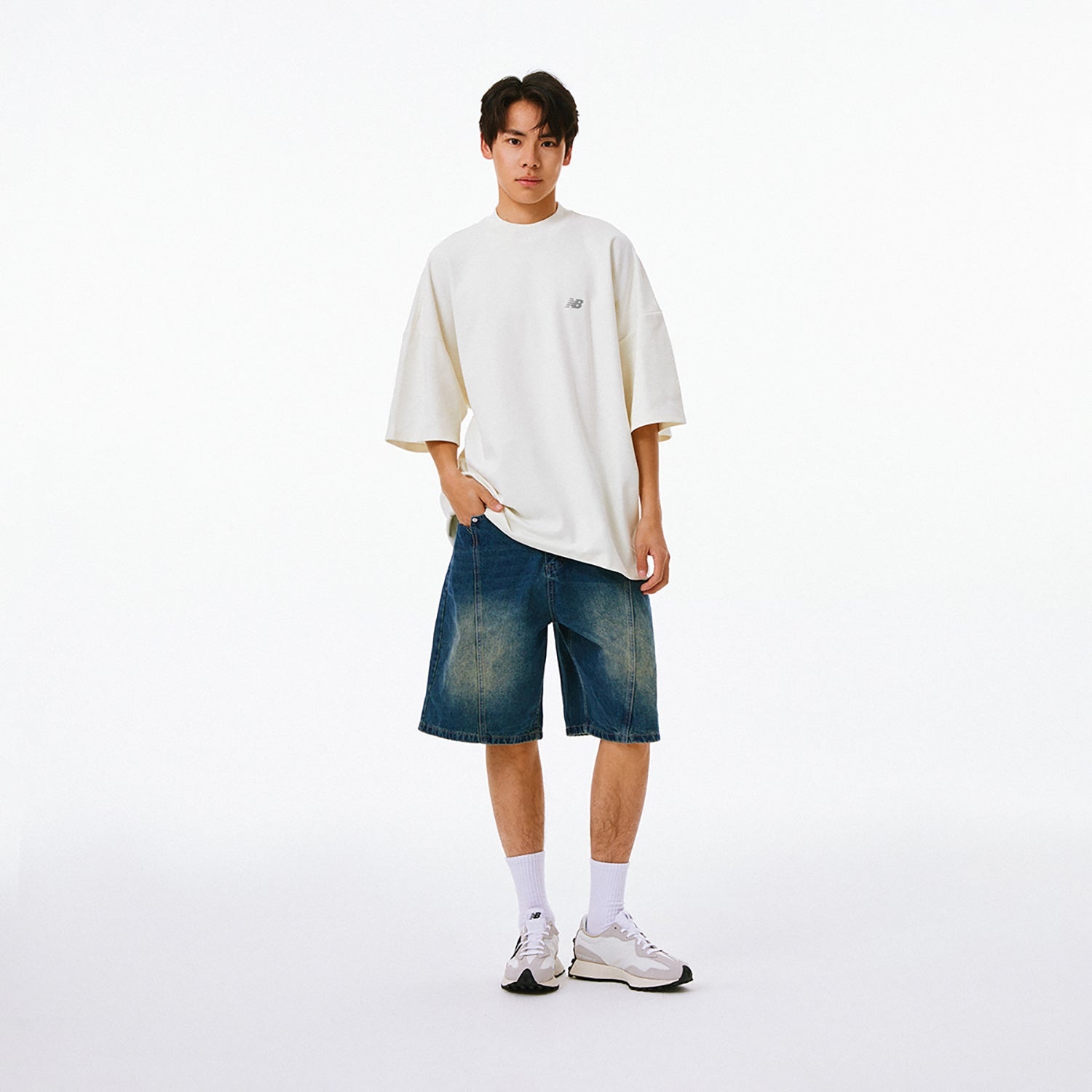 New Balance NB Logo Cotton T-shirt 'White' AMT41333-CIC - 4