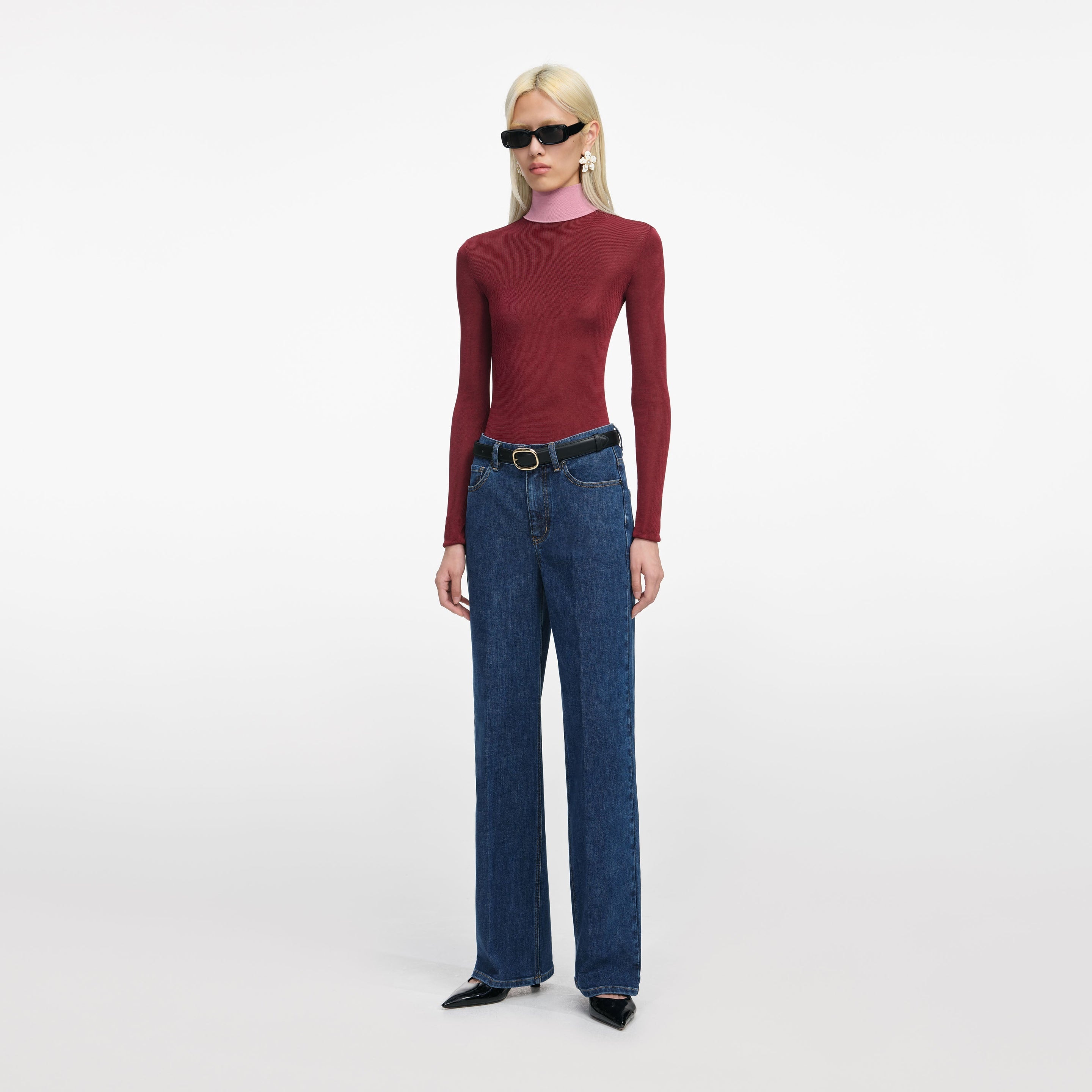 Blue Straight Leg Jeans - 2