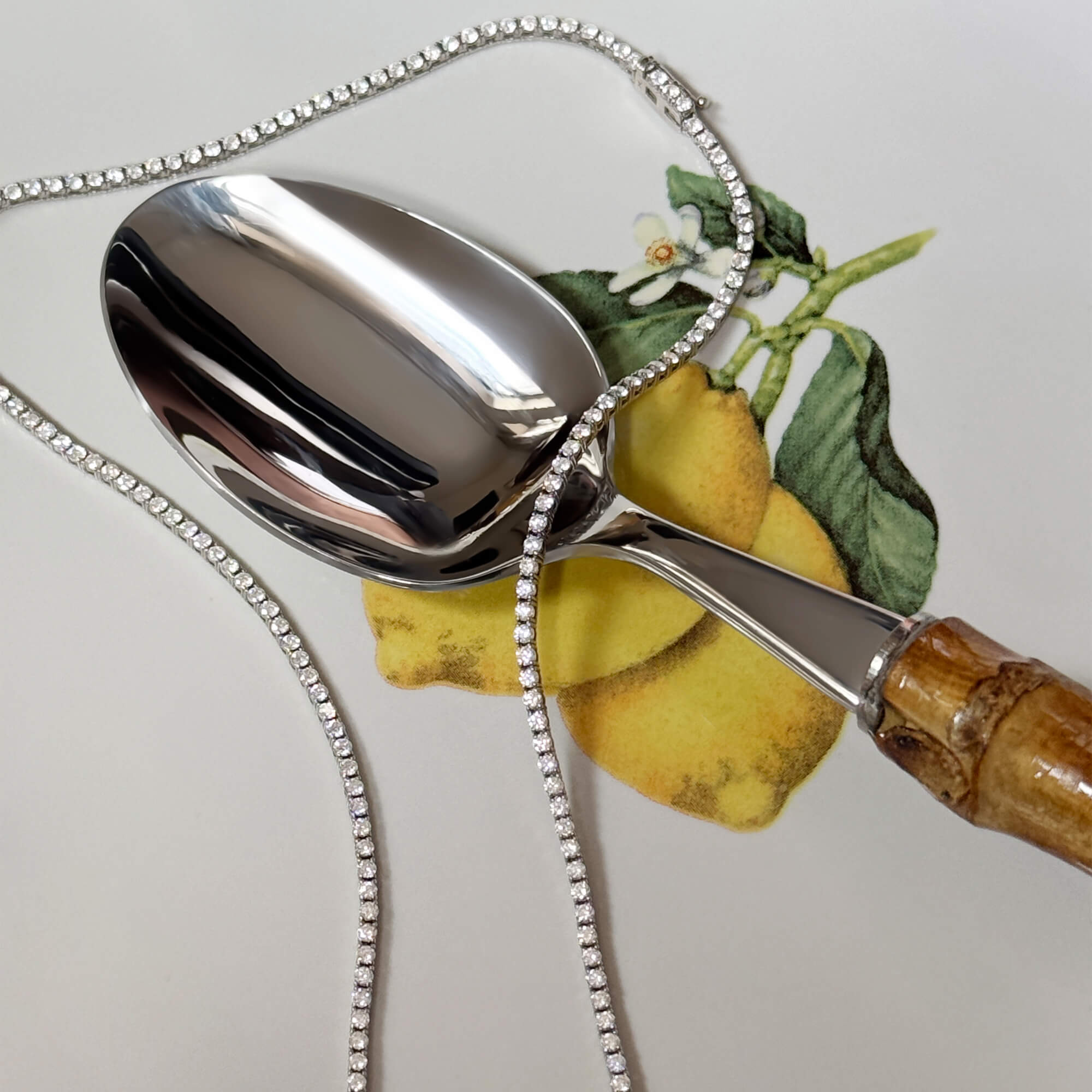 LAB-Created Unflippable Tennis Necklace in White Gold - 7