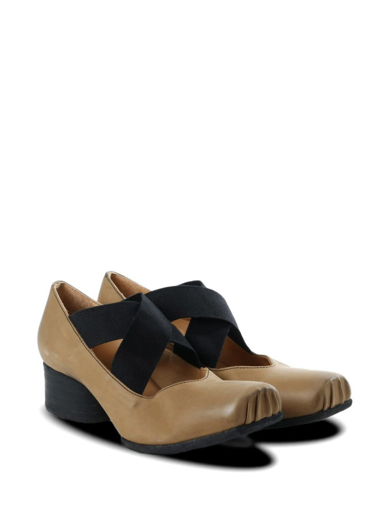 UMA WANG cross-strap square-toe pumps outlook