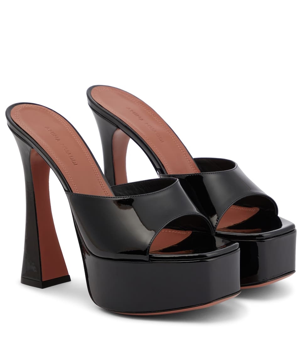 Dalida patent leather platform mules - 1