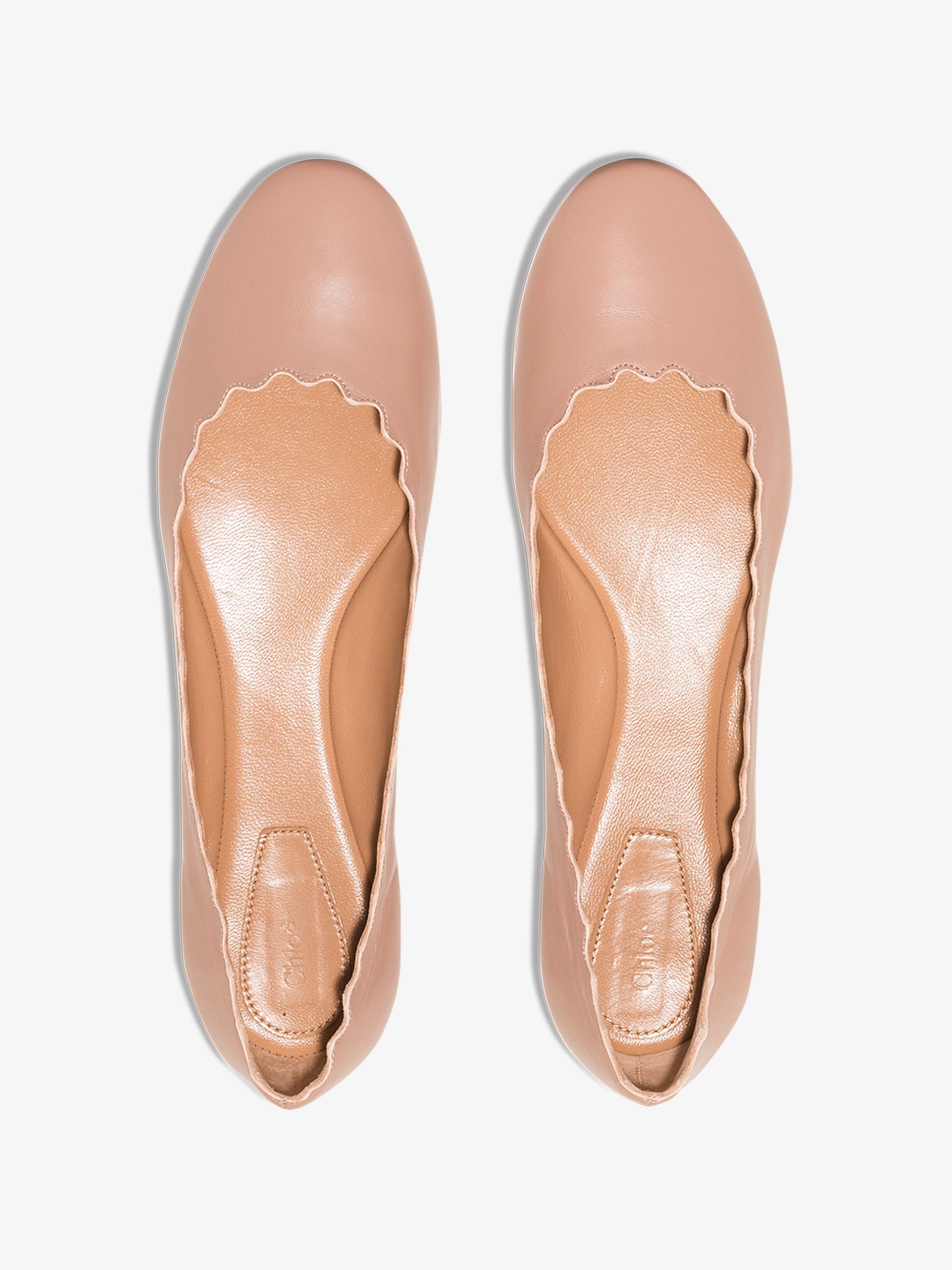Pink Lauren scalloped leather pumps - 5