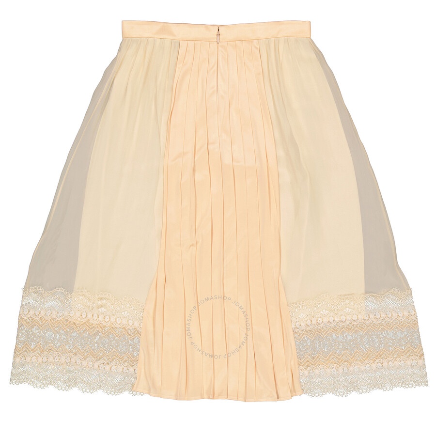Burberry Ladies Lace Detail Silk Soft Peach Skirt - 5