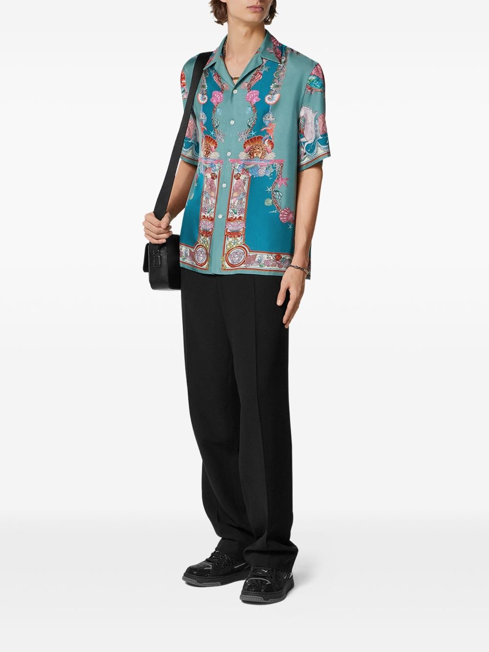 Coral Theatre silk short-sleeve shirt - 2
