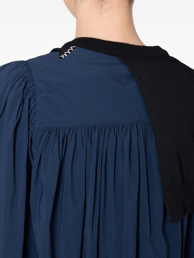 knitted-panel balloon-sleeve top 3