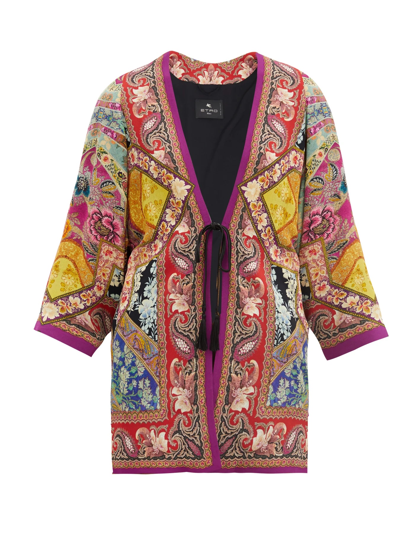 Cord-waist paisley-print georgette jacket - 1