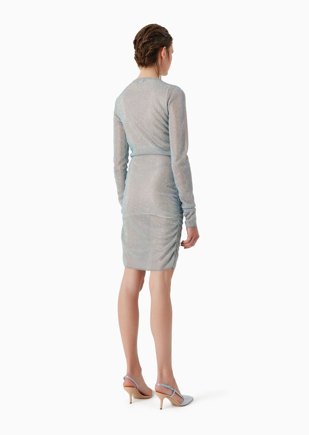 Short knit dress with all-over crystals - 3