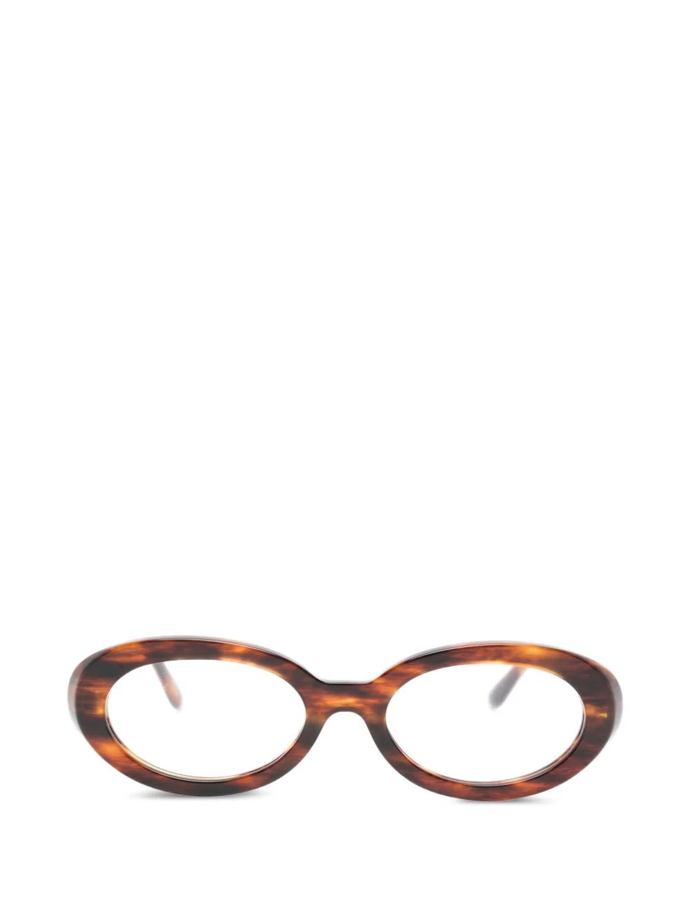 tortoiseshell-effect oval-frame glasses - 1