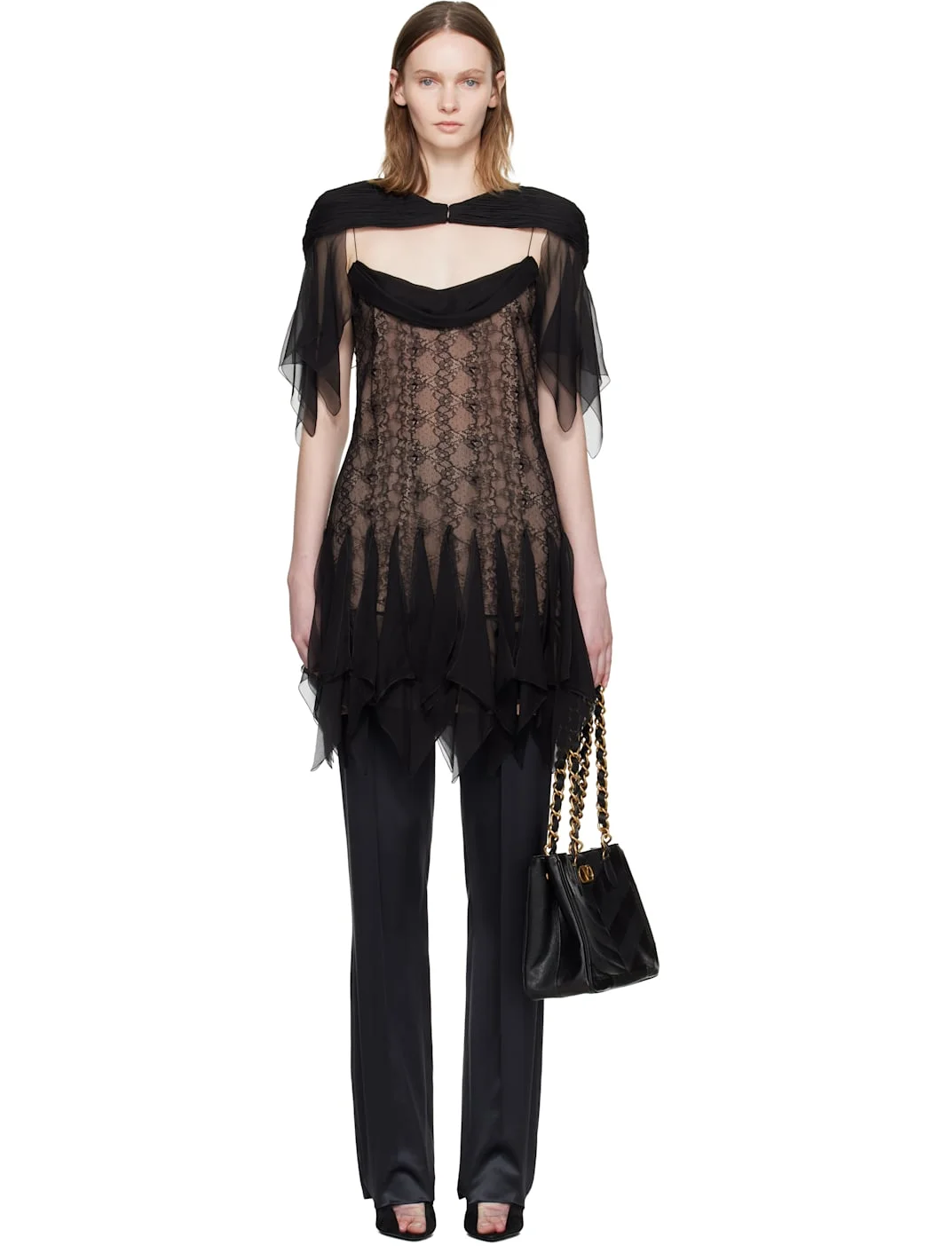 Black Lace Minidress - 1