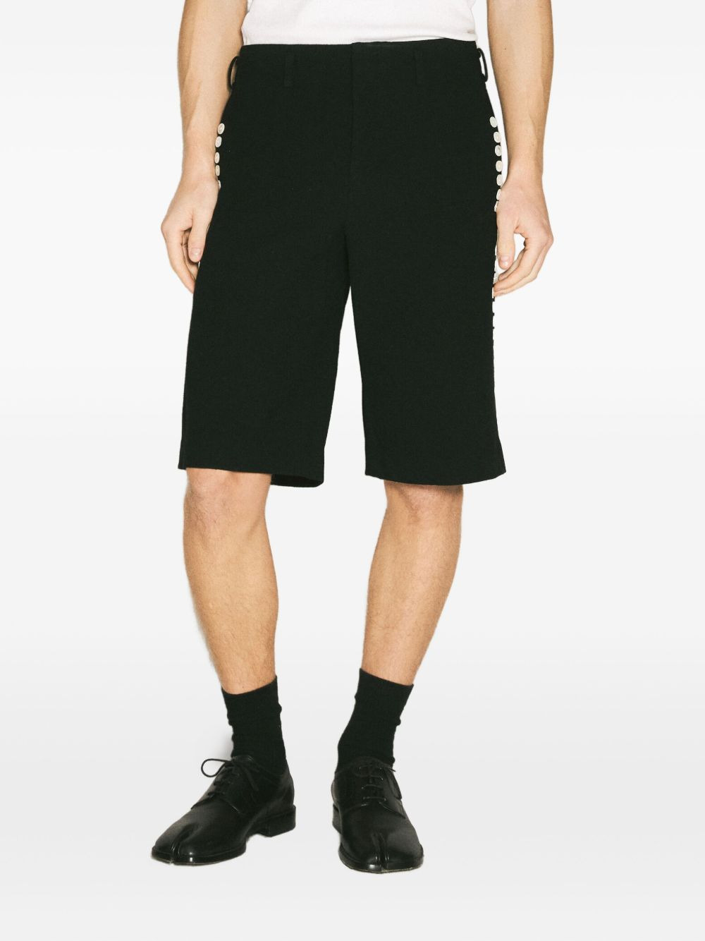 button-embellished shorts - 1