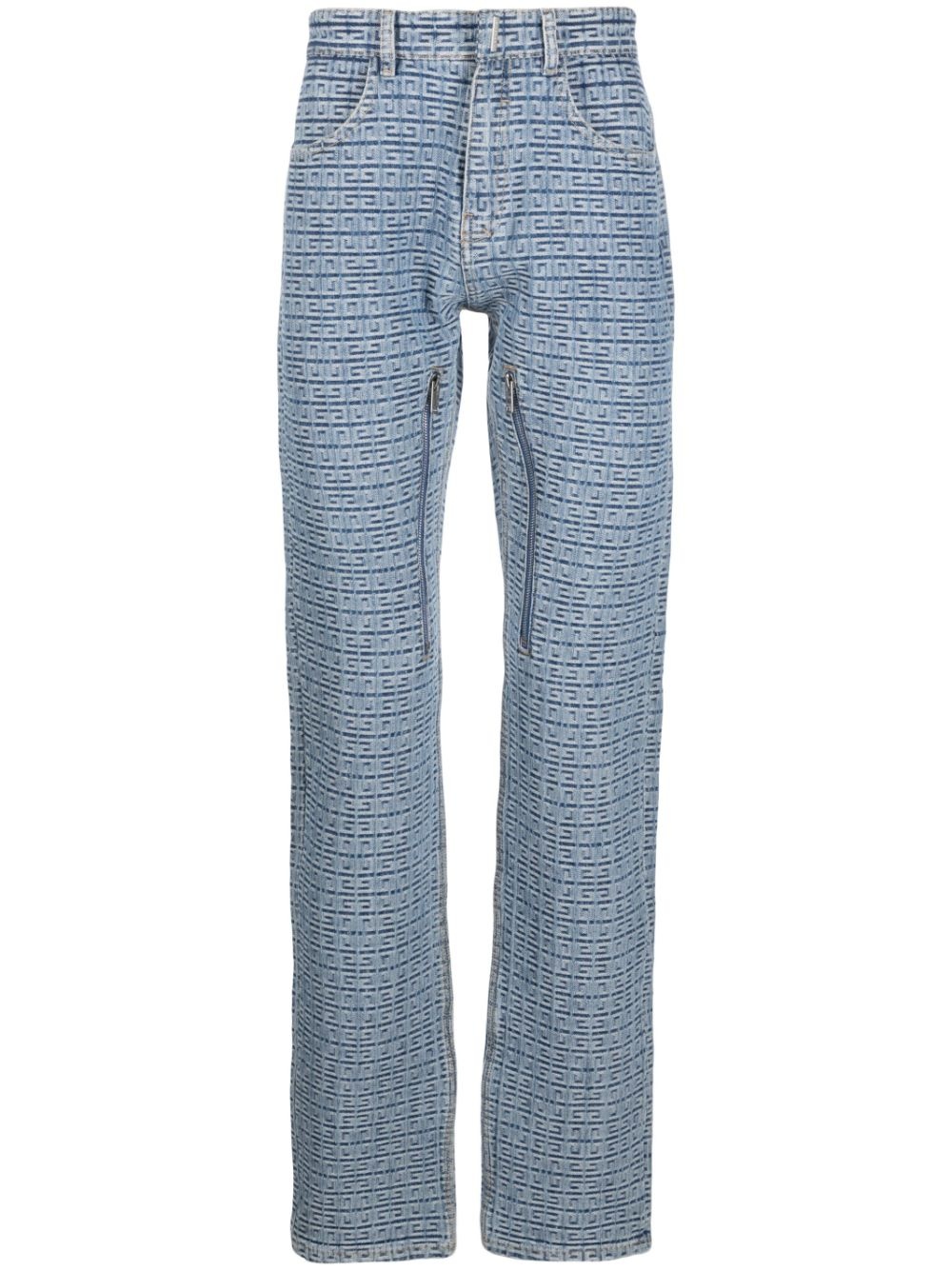 4G-motif straight-leg jeans - 1