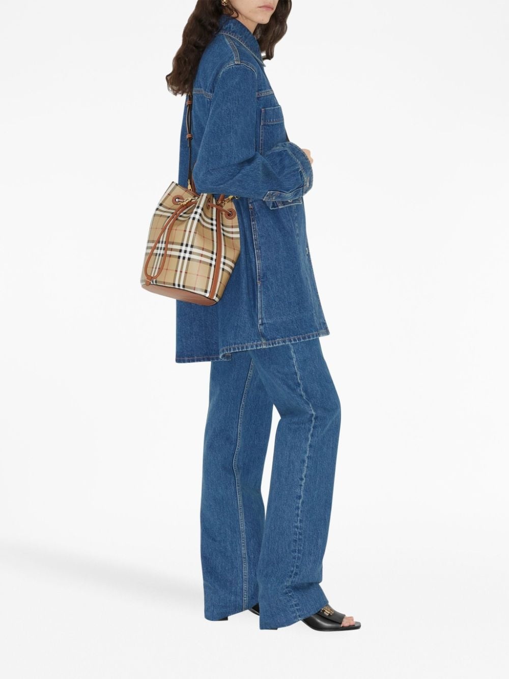 small TB Vintage Check bucket bag - 2