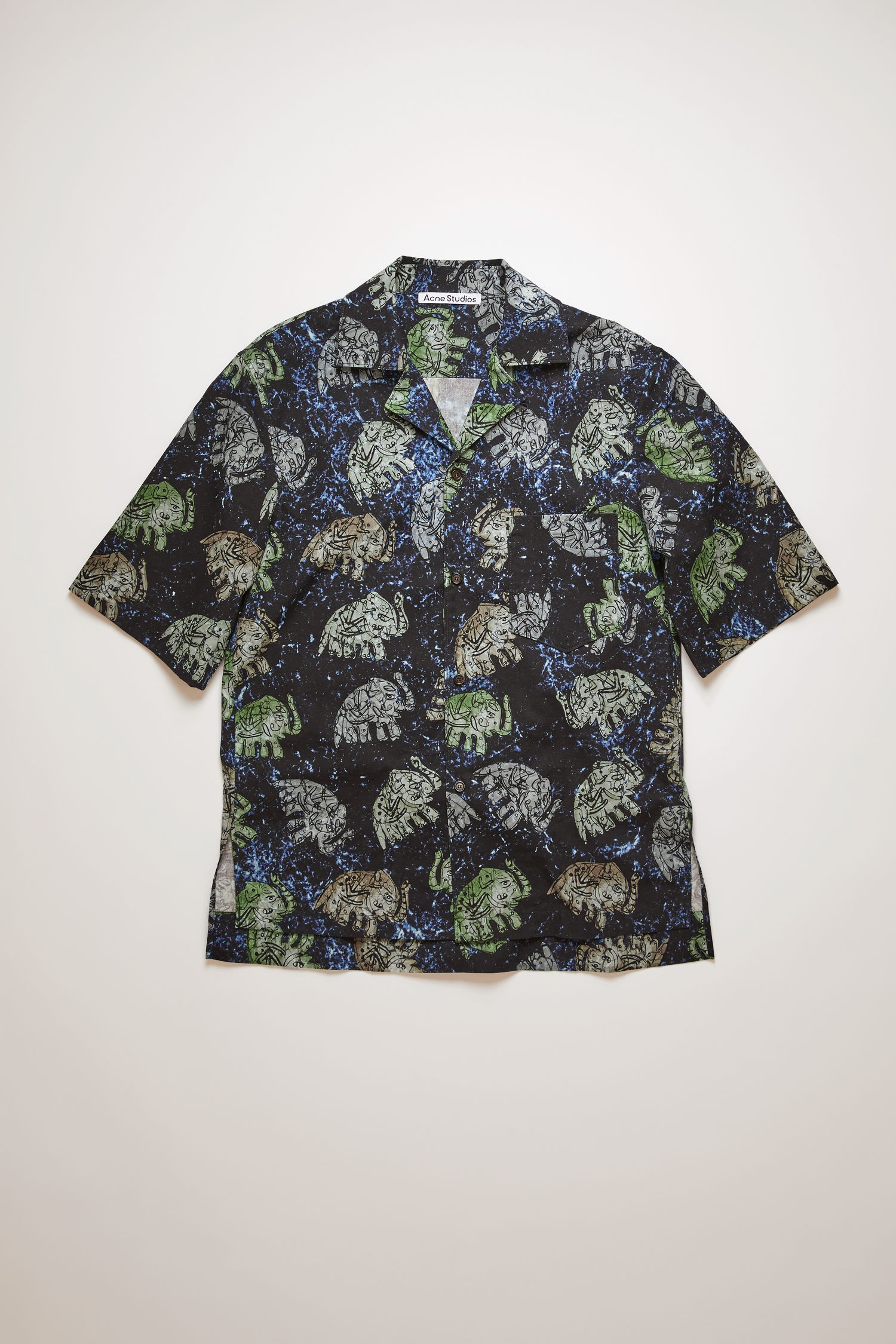 Elephant-print shirt navy - 1