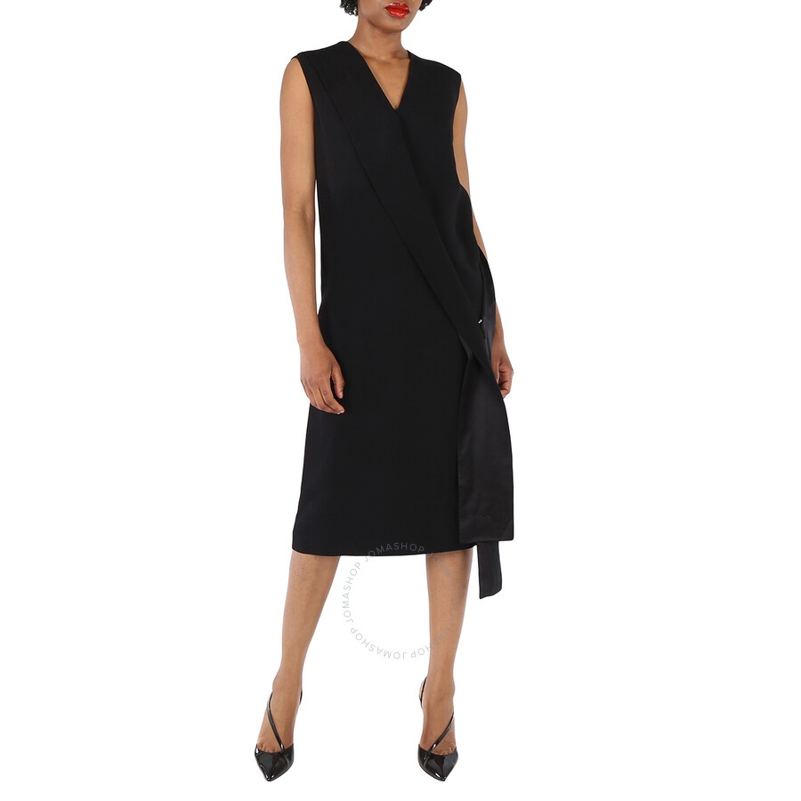Burberry Ladies Black Sash-Detail Midi Dress - 3