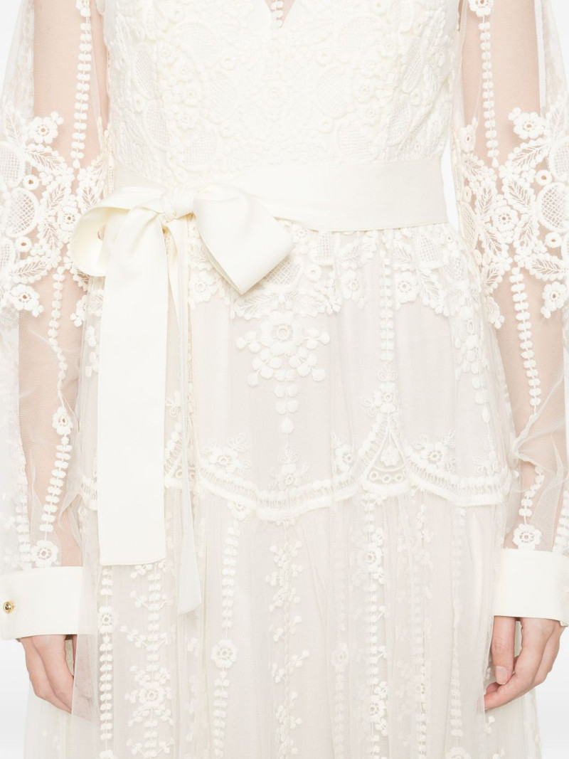 lace belted midi dress 5