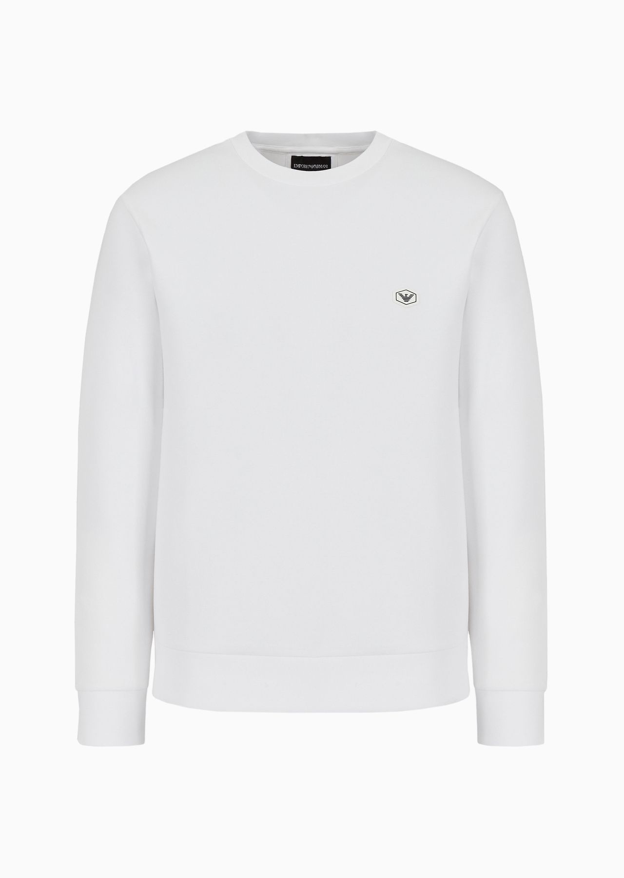 Crew-neck sweatshirt with micro logo patch - 1