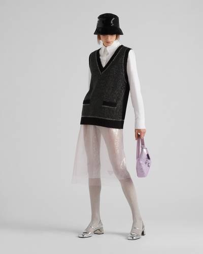 Prada Rhinestone-studded cashmere vest outlook