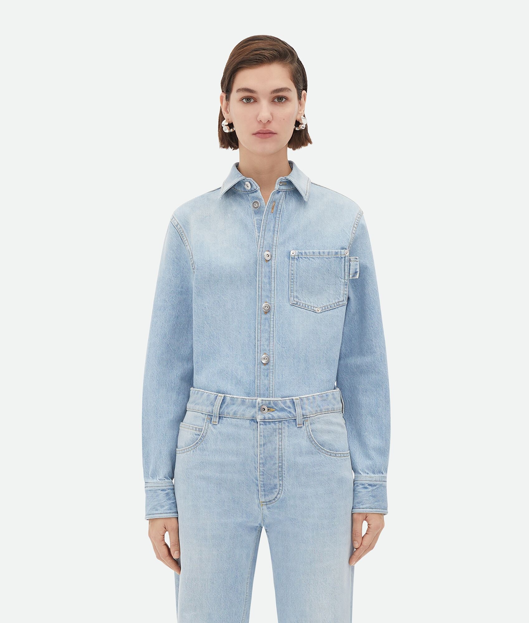 Light-Bleached Denim Shirt - 1